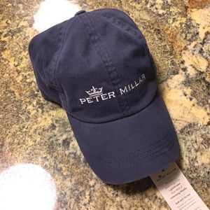 PETER MILLAR NAVY BLUE ADJUSTABLE HAT CAP CROWN LOGO COTTON